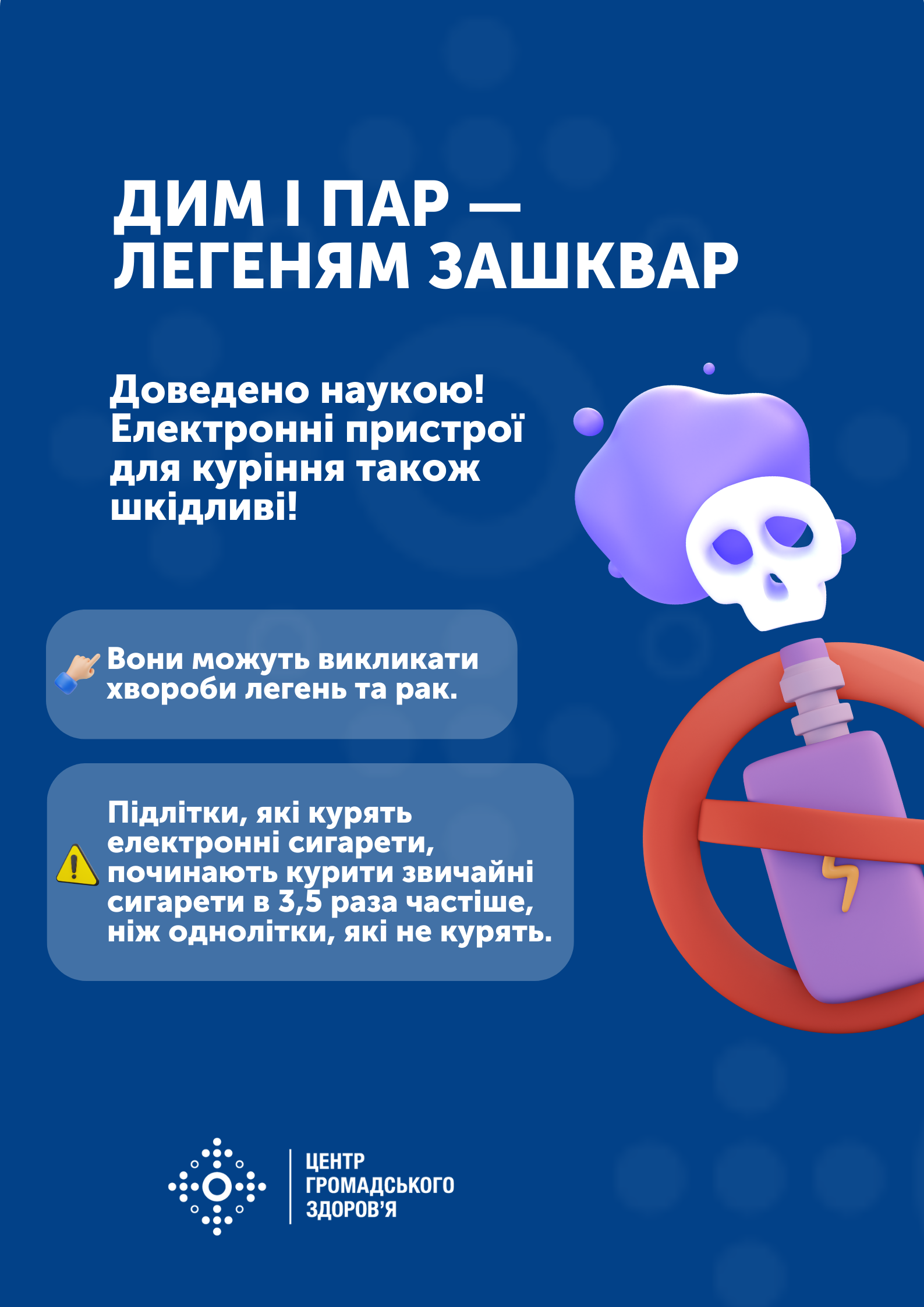 Плакат "Дим і пар - легеням зашквар"